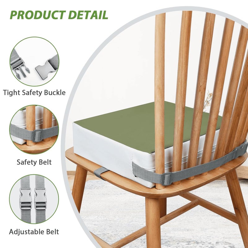 KAGIWEI Booster Seat for Table - PU Waterproof Strong Support Toddler Booster Seat for Dining Table, Portable Booster Chair with Adjustable Elasticity Straps for Toddlers Eating Travel Home - Image 2
